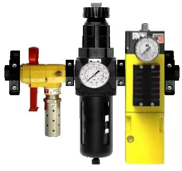 CONJ. DE PROTEÇÃO DE ENTRADA COM VÁLVULA LOX, FILTRO REGULADOR E VÁLVULA DE SEGURANÇA M35 COM PARTIDA SUAVE, 1/2&quot; BSP
