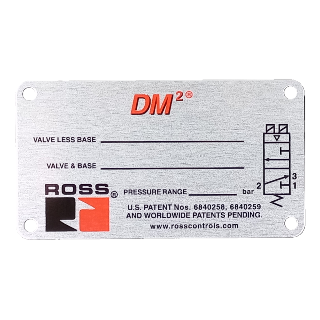 PLAQUETA DE IDENTIFICAÇÃO DAS VÁLVULAS DM2