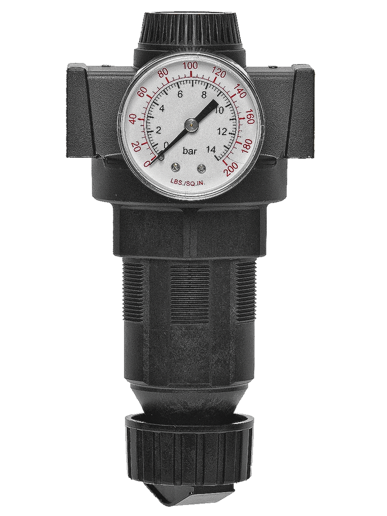 REGULADOR DE PRESSÃO, 1/2&quot; BSP, REGULAGEM DE 0 A 8,9 BAR, COM MANÔMETRO