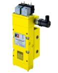 VALVULA DE SEG. 5/2, CROSS MIRROR, TN2, ENTRADA 1/2&quot; X SAIDA 3/8&quot; BSP, COM SINALIZADOR DE FALHA,220V/60HZ