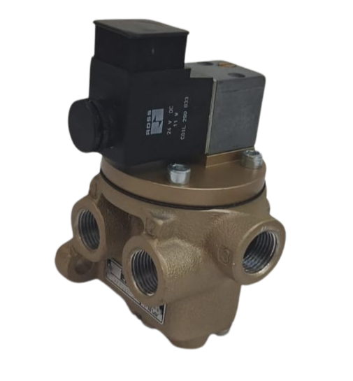 VALVULA SIMPLES SOLENOIDE 4/2 VIAS CONEXOES 1/2 BSP 24 VDC CONTRUÇÃO TIPO POPPET