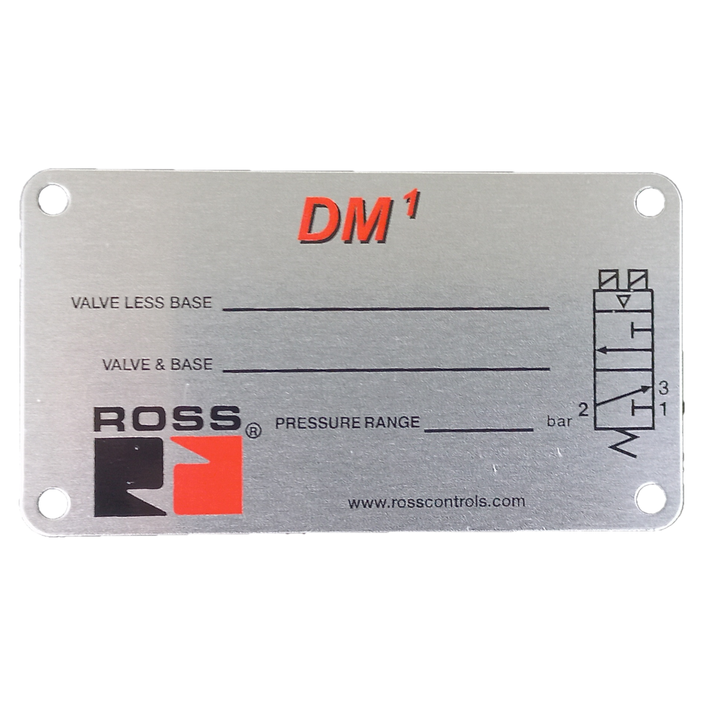 PLAQUETA DE IDENTIFICAÇÃO DAS VÁLVULAS DM1