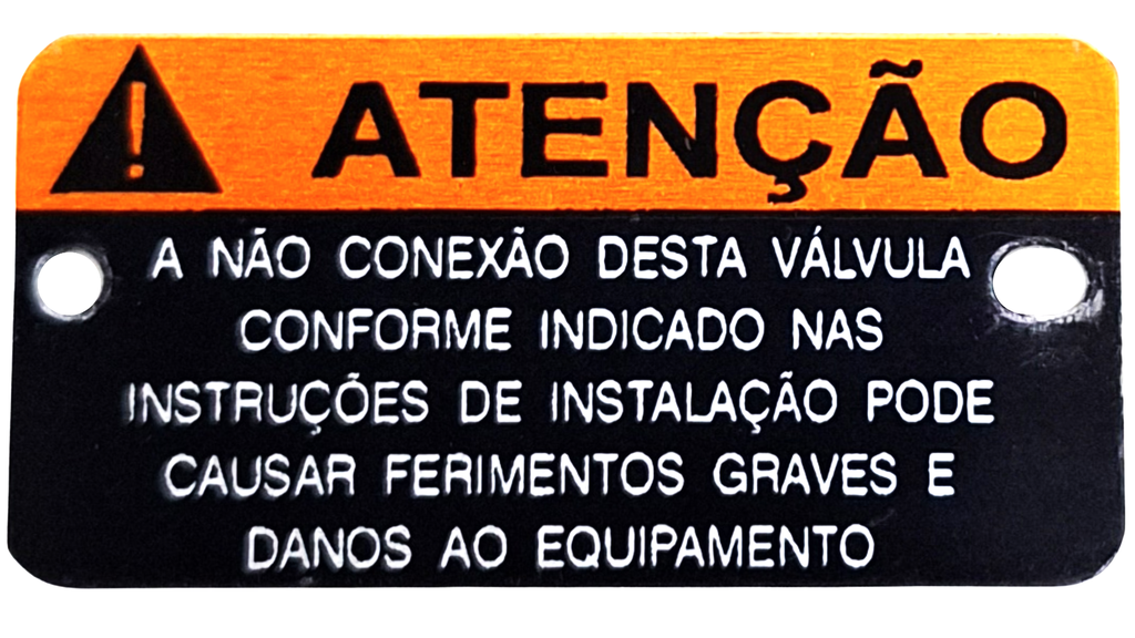 PLAQUETA DE ADEVERTENCIA DAS VÁLVULAS DM2S