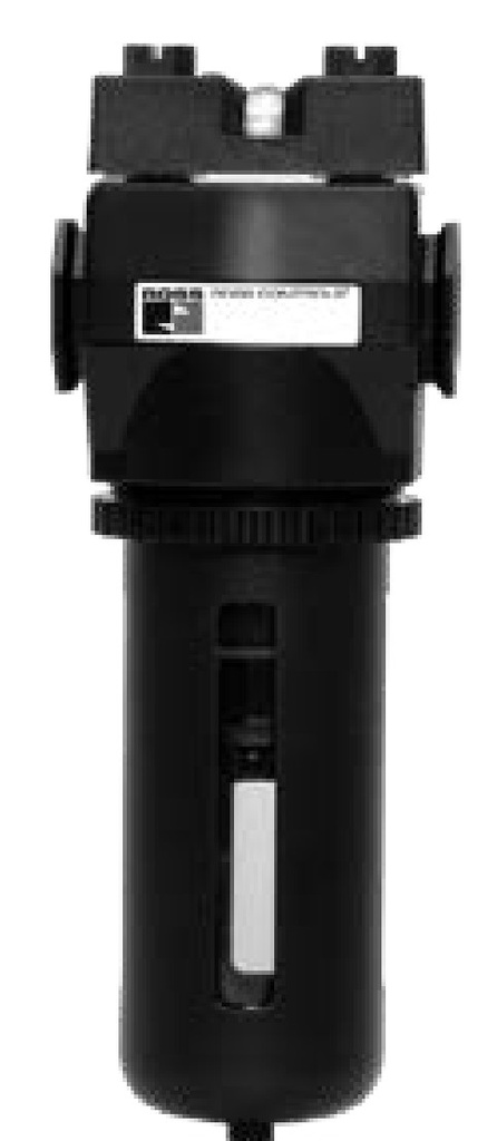 FILTRO COALESCENTE, 3/4&quot; BSP, COPO EM POLICARBONATO, FILTRO DE 0,3 MICRONS, DRENO AUTOMÁTICO, COM MANOMETRO DIFERENCIAL