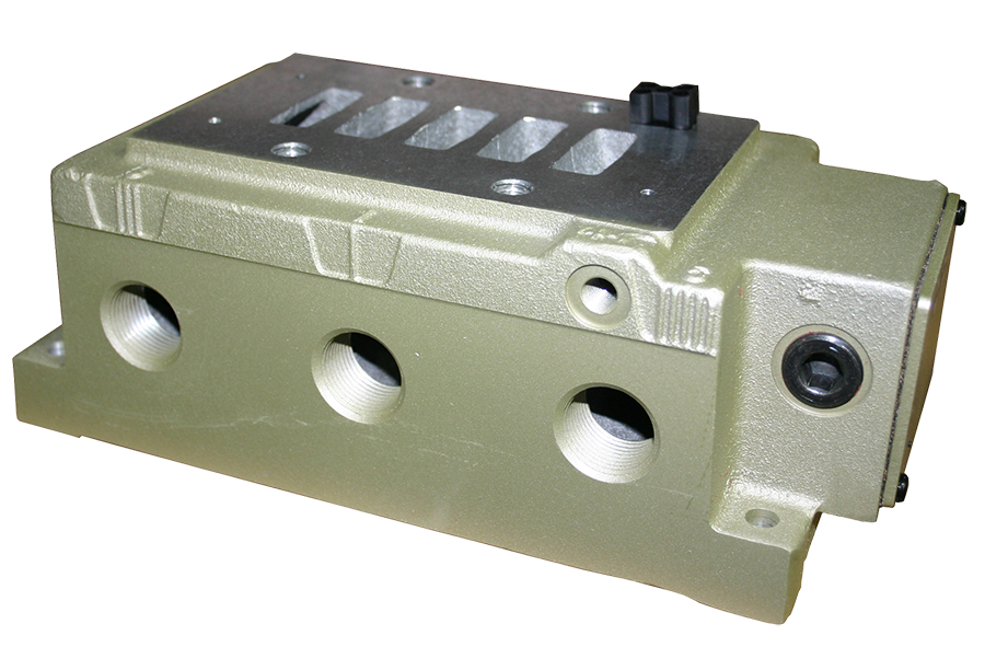 SUB-BASE ANSI PARA MANIFOLD, TAMANHO 10, CONEXÕES 1&quot; BSP,  NA FACE INFERIOR