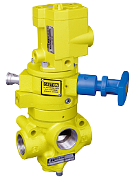 VÁLVULA 3/2 VIAS, 1 1/2&quot; BSP,  N.F., SOLENOIDE/BLOQUEIO MANUAL, PRESSURIZAÇÃO GRADUAL