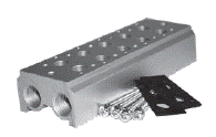 SUB-BASE PARA MONTAGEM EM MANIFOLD 4 ESTAÇÕES - 1/4&quot; BSP 3 VIAS