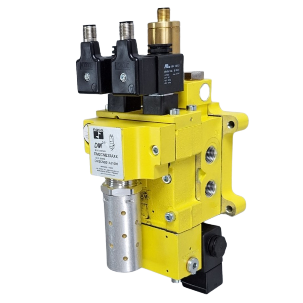 VÁLVULA DE SEGURANÇA DM2, 3/8&quot; BSP, CAT. 4,  COM SILENCIADOR E PRESSOSTATO, 24 VDC , CONECTORES M12 INCLUSOS
