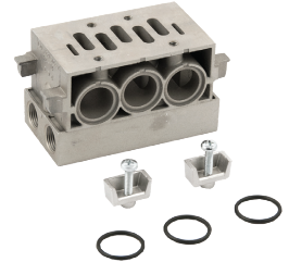 SUB-BASE MANIFOLD ISO 3, CONEXÕES LATERAIS 1/2&quot; BSP